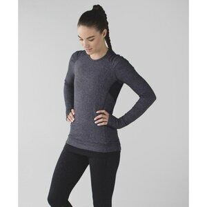 Lululemon Think Fast Long Sleeve Heathered Herringbone Size 8 EUC